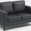 Id-Black-Leather-2-Seater-Sofa-in-Box Ww- Faux Leather Box Sofa