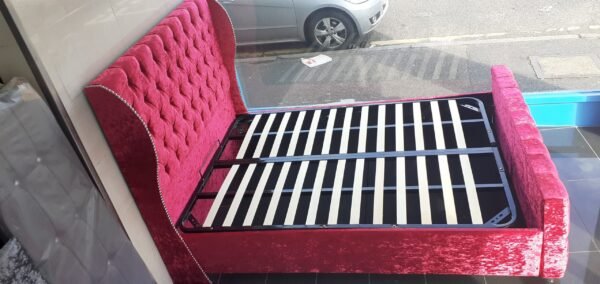 Small Double, Wings Fabric, Ottoman Bedframe+ZigZag Wings, 4'