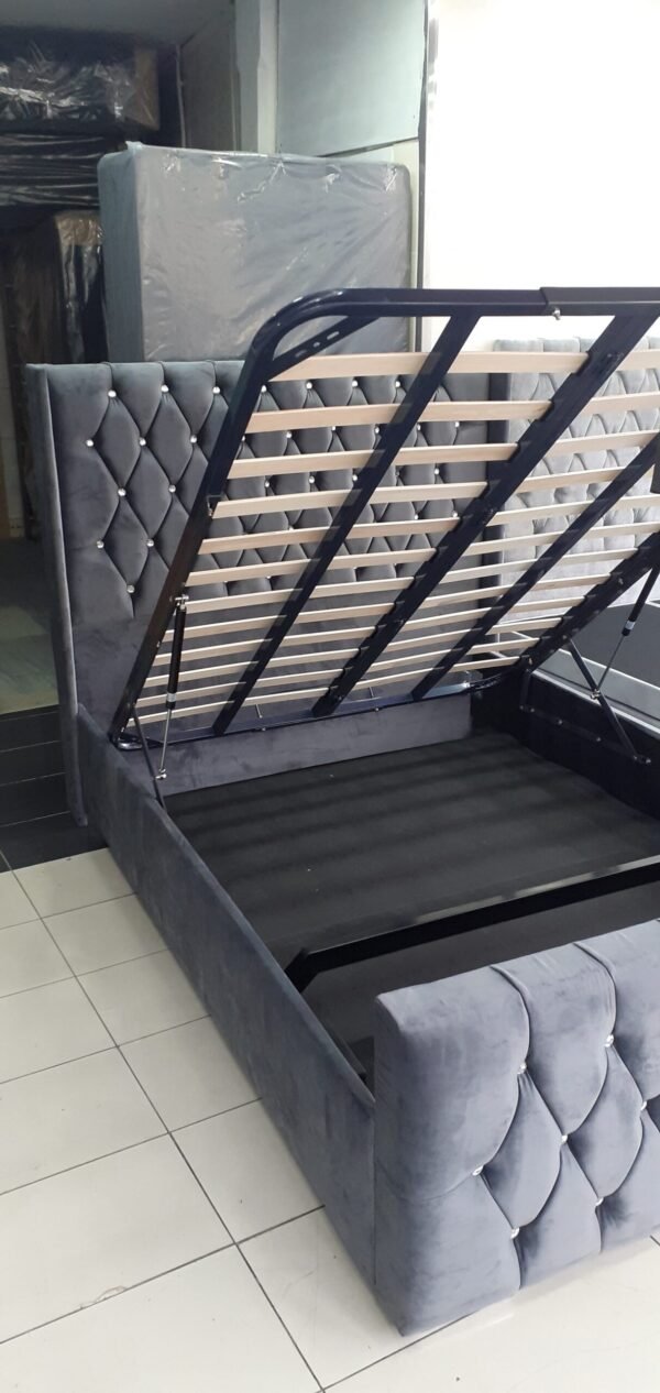 20231222_141321 Small Double, Wings Fabric, Ottoman Bedframe+ Straight Wings, 4'